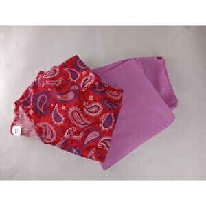 Lot Of 2 Mixed Brands Women's V Neck Multicolor,  Pink Scrub Tops Size L